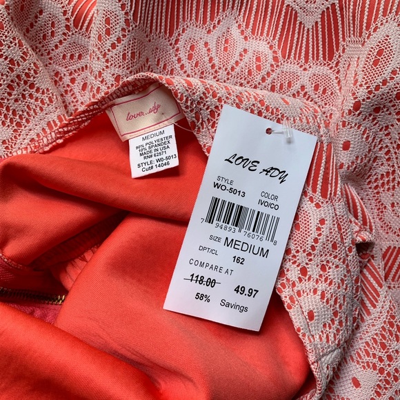 NWT Elegant Orange and White Lace dress - Picture 5 of 5